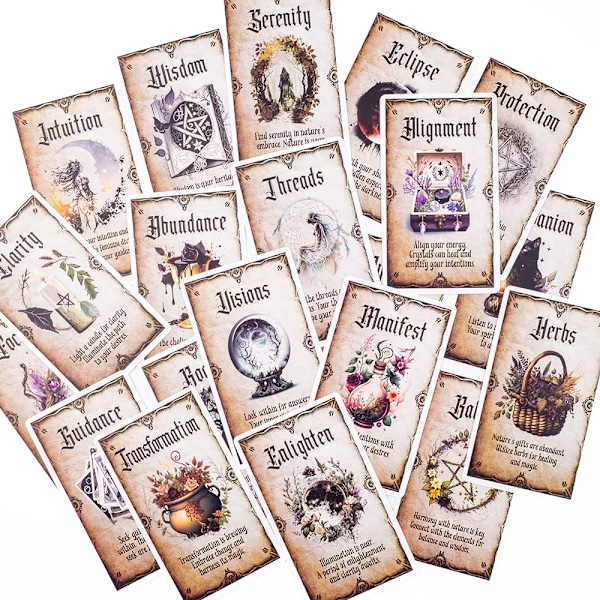 Wise Witch Oracle Cards 20 Kort 12*7Cm Spådom Skæbne Tarot Oracle Kort Fest Underholdning Brætspil TK55K