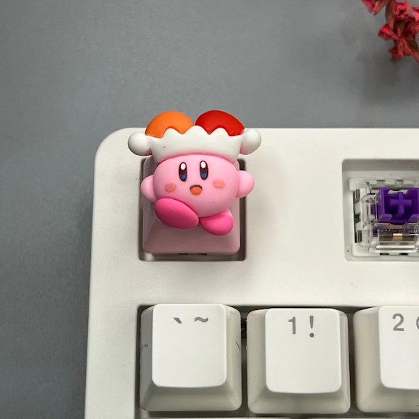 Söta Kirby Keycap Spel Mekaniska Tangentbord R4 Esc Cross-Axel Tecknade Anime Rosa Flicka Hjärta Keycaps set-1