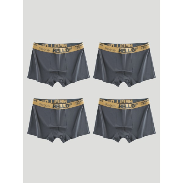 4pack Herr bomull Andas bekväma boxer Underkläder Slate Grey S(46)