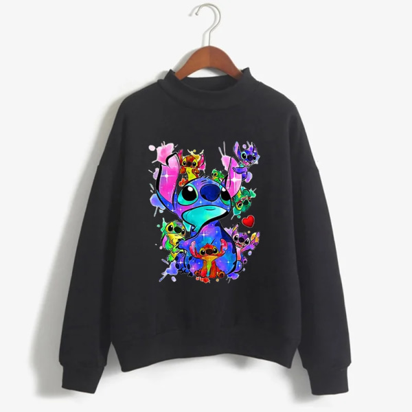 2023 Turtleneck hoodie Stitch Funny Women Harajuku Cute Lilo and Stitch Anime Sweatshirt Manga Streetwear Hoody Kvinna 59005 XXL