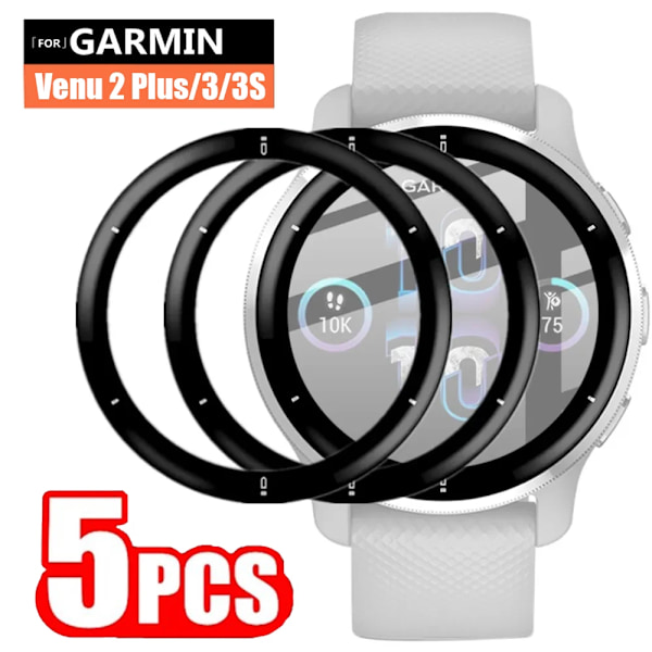 3D Böjda Mjuka Film För Garmin Venu 2 Plus Venu3 Venu 3S Smart Klocka Tillbehör Clear Anti Scratch Skärm Skydd For Venu 2 Plus 2PCS