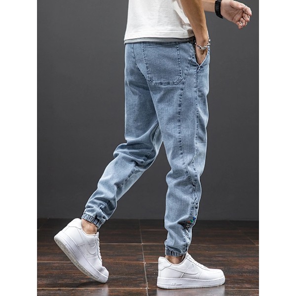 Vår Sommar Svart Blå Last Jeans Män Streetwear Denim Jogger Byxor Män Baggy Harem Jean Byxor Plus Storlek 6Xl 7Xl 8X L GRAY XXL