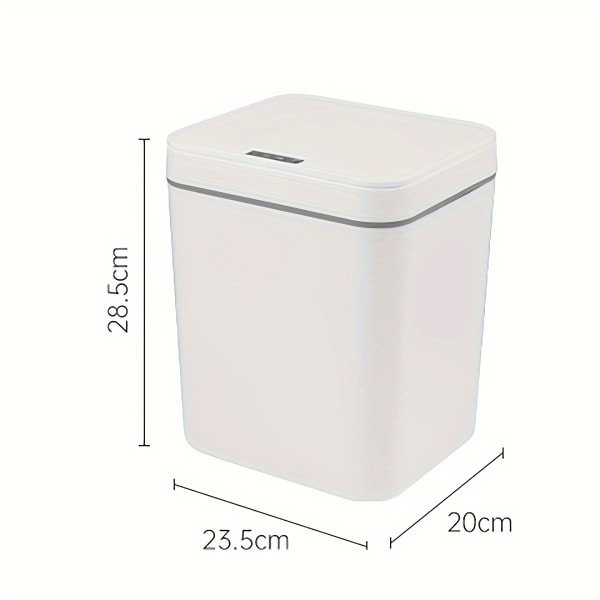 14L uppladdningsbar Smart Sensing soptunna Hushållsrum med lock Toalett Deodorant Automatisk soptunna med öppet lock White