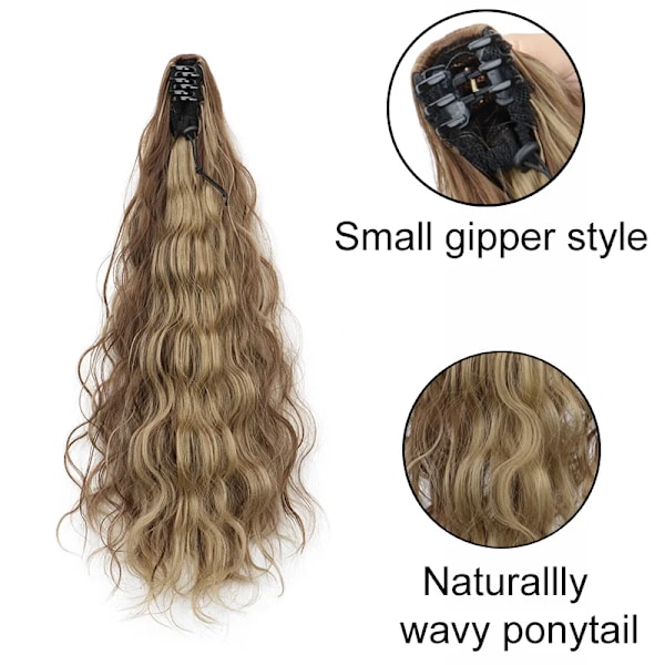 Wigsin 20Inch Syntetiska Långvåg Curly Ponytail Claw Clip I Hår Extension Svart Brunt Blond Hårstycke För Kvinnor 2