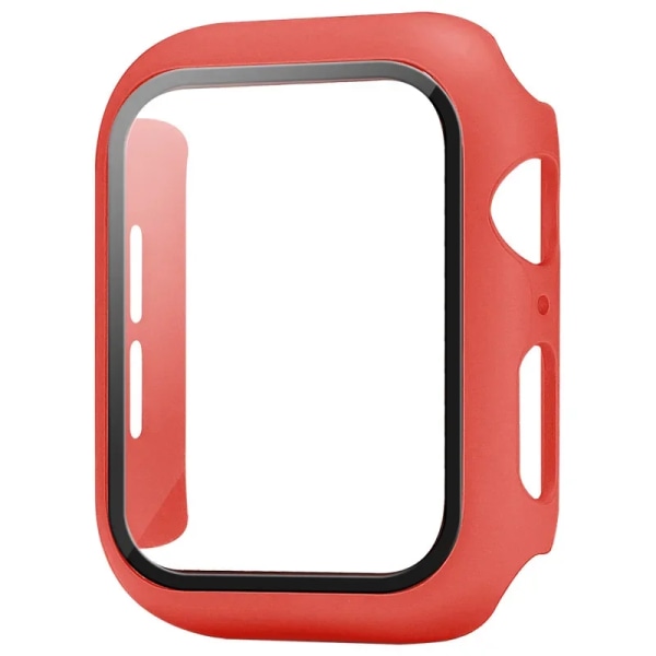 Glas+ Cover för Apple Watch Screen Protector Case 41mm 45mm 42mm 38mm 44mm 40mm Reptålig skyddande iWatch 9 8 7 6 SE 5 Red Series 123 38MM
