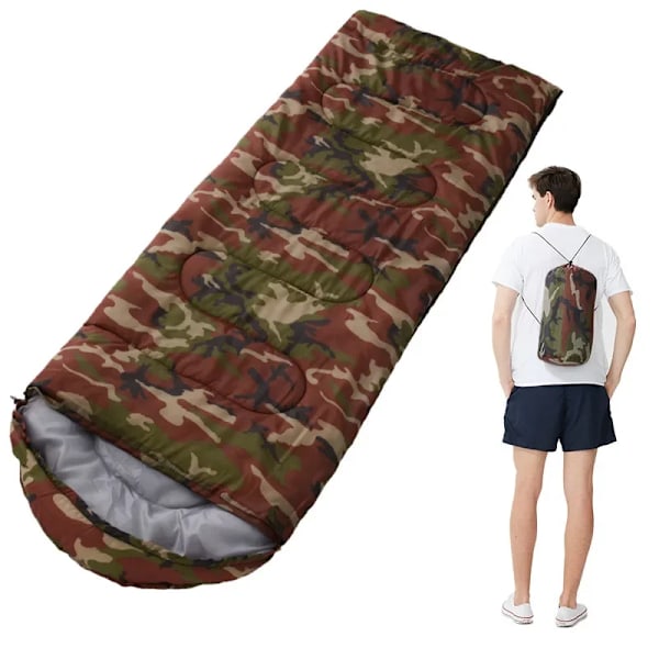 Camping Sovsäck Ultralätt Vattentät 4 Säsonger Varm Kuvert Ryggsäckssovsäckar för Utomhusresor Vandring Camouflage-0.7kg