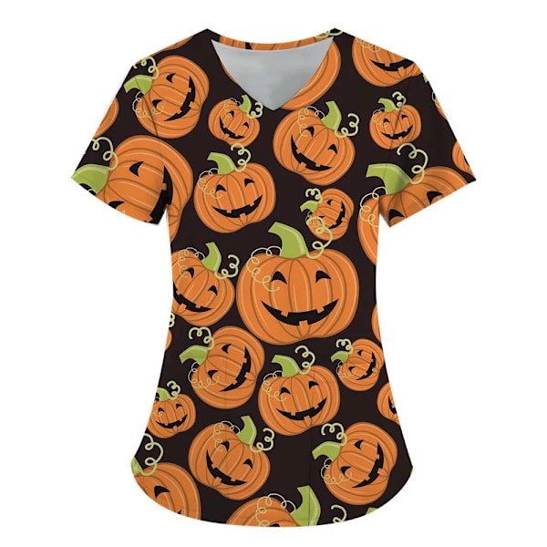 Kesä Halloween V-kaula lyhythihainen hoitohenkilökunnan univormu paidat unisex tee hotelli sairaala lääkäri leikkaus skrubi T - paita BHSF2072 S