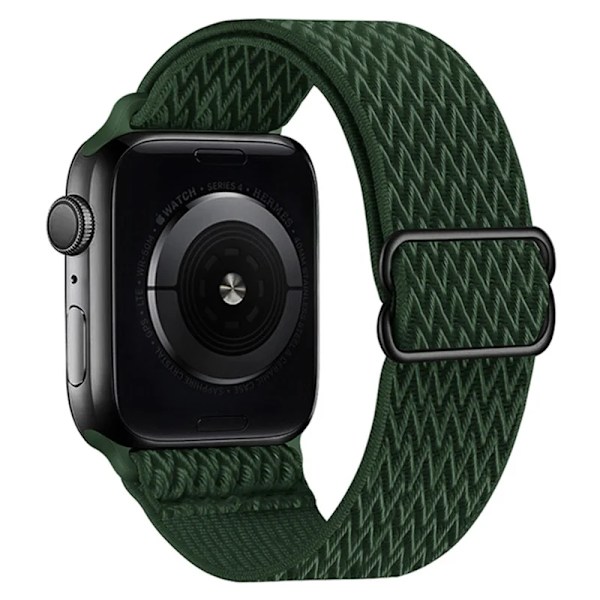 Strækbar Nylonrem til Apple Watch Ultra Band 40mm 41mm 42mm 44mm 45mm 49mm Elastiske Armbånd iWatch Serie 9 8 SE 7 6 5 4 3 2 W-Army Green 38mm 40mm 41mm