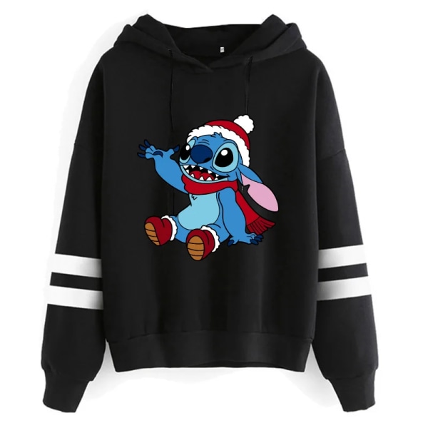 Estetisk Rolig Y2k jultröja Lilo Stitch Tecknad huvtröjor Dam Söt Stitch Anime Manga Hoody Kläder för kvinnor 59004 L