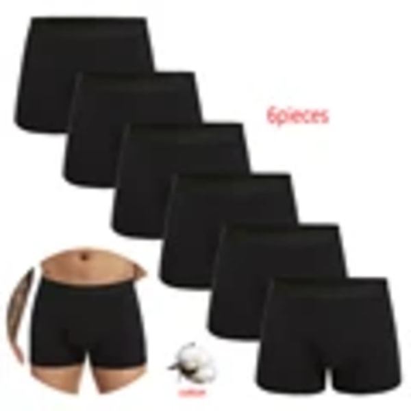 6St Pack Black Boxer Shorts Män Underkläder Mjuk Andask Hane Underkläder För Män Homme Boxershorts 2024 Trosorer 6pc-W2-Black M
