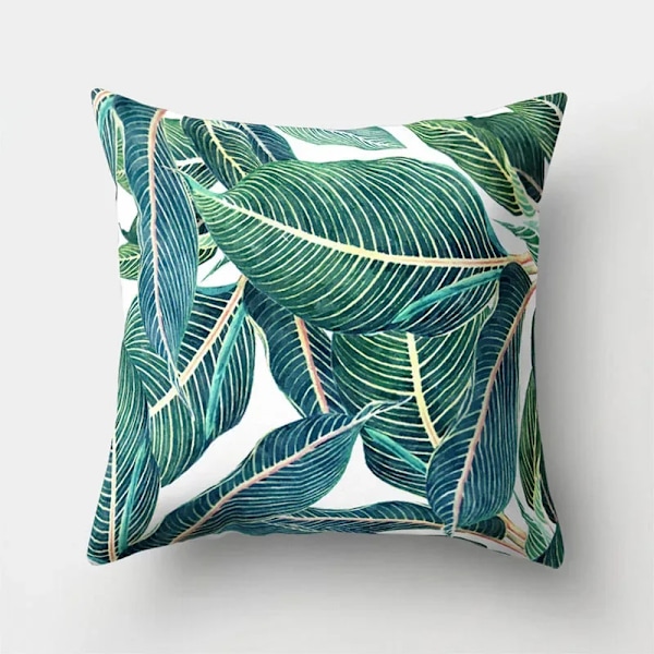 Trooppinen Lehti Kaktus Monstera Tyynynpäällinen 45*45Cm Polyesteri Heitä Tyynyt Sohva Koti Sisustus Dekoraatio Koristeellinen Tyyny Kukka 2BZ-40506-158 40x40cm