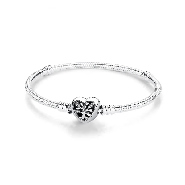 Original 925 Sterling Silver Armband Bangles Kristallkugel Love Heart Spänne Pärlor Charms Moments Armband För Kvinnor DIY Smycken 8 16cm