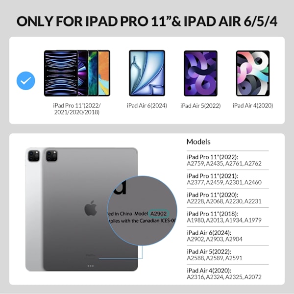 Rii Hl128 Magic Tangentbordsfodral För Ipad Pro 11 2018-2022 Ipad Air 5 Air 4 Bakgrundsbelysning Tangentbord Smart T Omslaget English