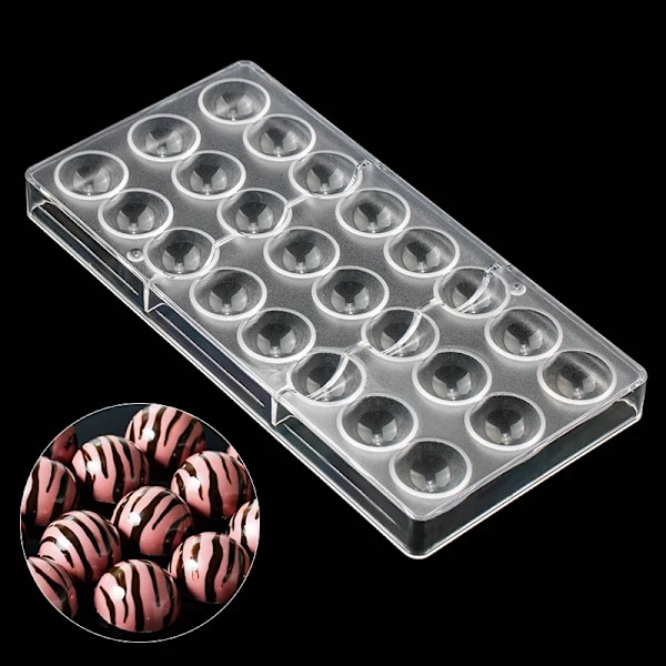 24 Halvkugle Chokoladeforme DIY Bageforme Til Slik Chokoladeproducent Mousse Slikform Bagekonditoriudstyr Set