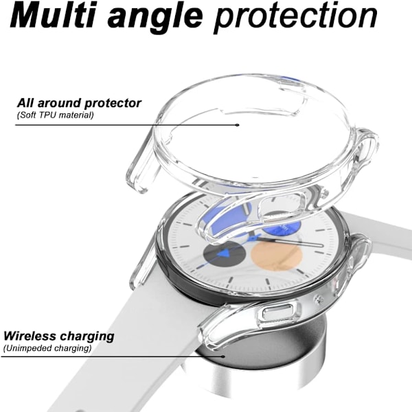 Samsung Galaxy Watch 7 40mm 44mm näytönsuoja TPU-pinnoite All-Around Watch Case Galaxy Watch F E -lisävarusteet Clear Galaxy Watch 7 44mm