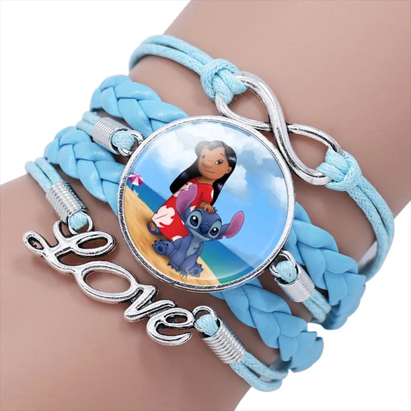 Disney Lilo Och Stitch Blå Multilager Armband För Flickor Anime Smycken Tecknad Tid Pärla Armband Barn Födelsedagsgåva 20001926