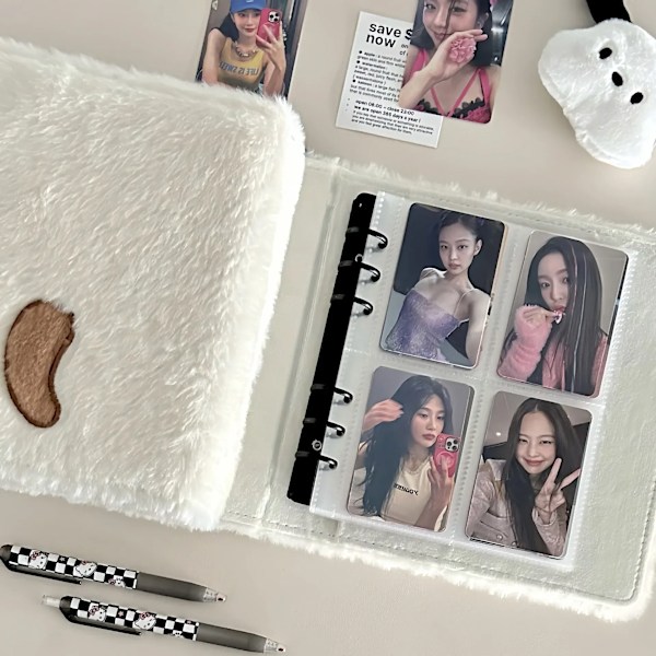 A6 Binder Photocard Innehavare Cute Plush Hund Katt Fotoalbum Kpop Idol Fotokort Samla Boka Studentskola Anteckningsboken Brevväxlar Cover A