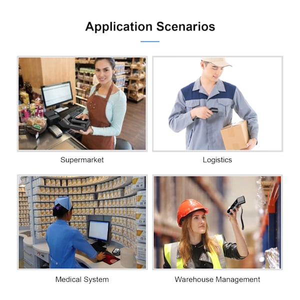 3-i-1 stregkodescanner håndholdt 1D/2D/QR stregkodescanner BT & 2.4G trådløs & USB kablet forbindelse med opladningsscanning MJ-R50-2D