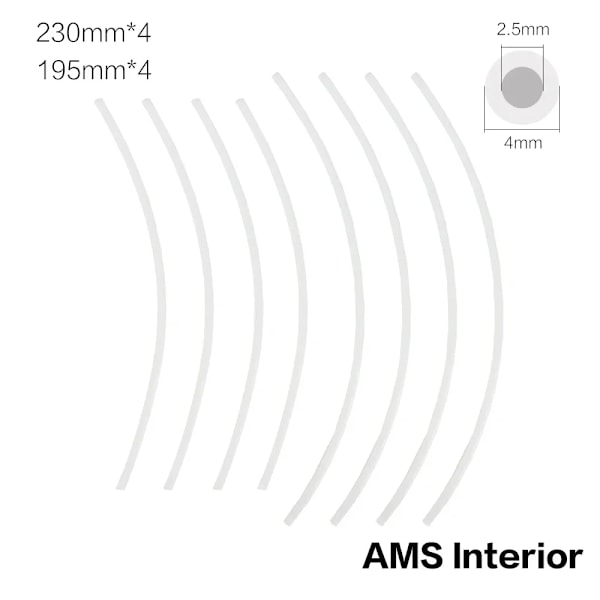 Bambu Lab Ptfe-putki 2,5 mm 4 mm P1p Ams A1 Mini 3D-tulostin Teflonto-putki 1,75 mm Bambulab Ptfe-putki 4 m valkoinen harmaa Ams Lite P1P White