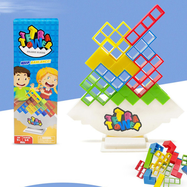 Postpaket 48 st Tetra Tower Balance Stacking Blocks Spel, Brädspel För 2 Spelare+ Familjespel