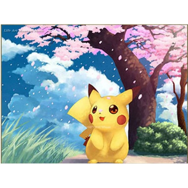 5D Anime Fairy Dust Harts Diamond painting DIY Pikachu Cartoons Figurmönster Heminredning Broderi Murverk Korsstygn 2 FD Resin 70x90