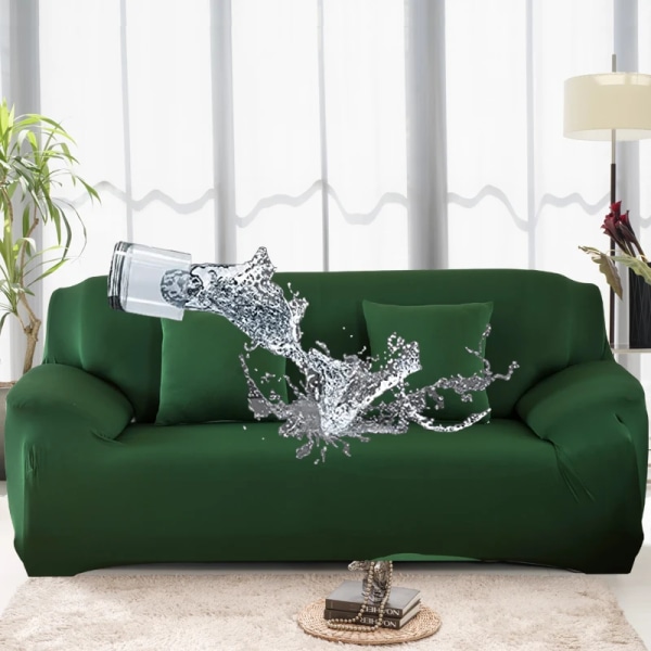 1/2/3/4 Säten soffa Cover Vattentätt Elastiskt hörnsofföverdrag L-formad cover Skyddsbänk Cover tunt tyg green XLarge(235-300cm)1pc