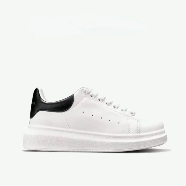 Zapatos blancos de cuero para hombre y mujer, zapatillas de plataforma planas informales paradeportivas de ante, talla 35-45, WHITE 37