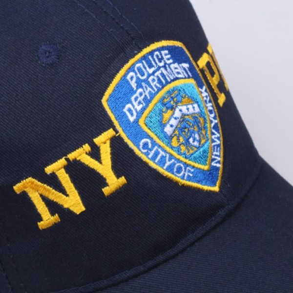 2st broderibokstav NYPD cap, justerbar snapback cap för män Solhatt Navy Blue