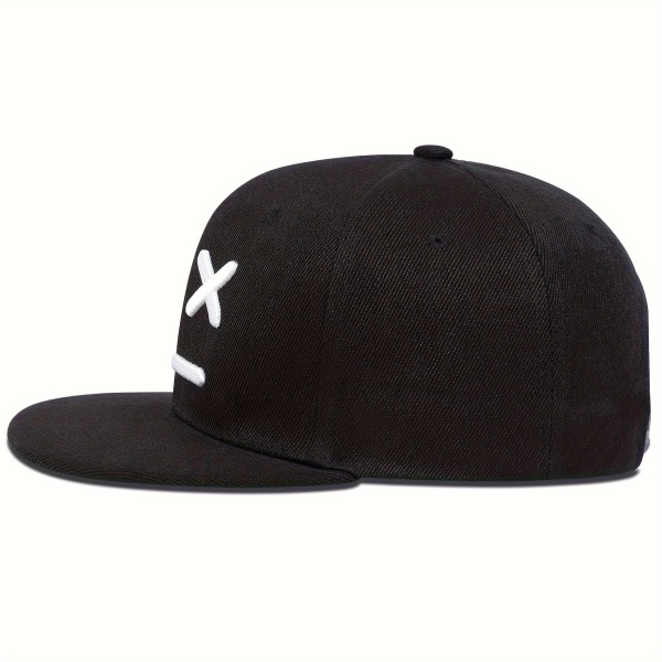 2st XX broderi unisex cap Svart & vit Hip Hop Snapback-hattar Andas Justerbar Solhatt för kvinnor och män Black Adjustable