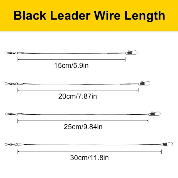 20 kpl anti-bite terässiima 15/20/25/30 cm teräslanka johdin pyörivällä kalastustarvikkeella kalastussiima Olta Leadcore hihna black 30cm