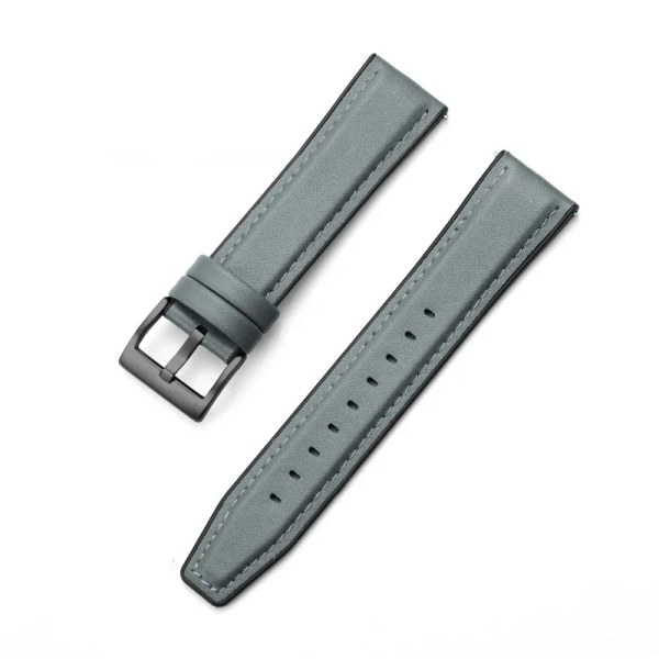 20mm 22mm läder- och silikonhybridrem för Samsung Galaxy Watch4 6 Classic 47mm 46mm/Galaxy Watch6 40mm 44mm bandarmband Grey-Black Huawei GT 2 46mm