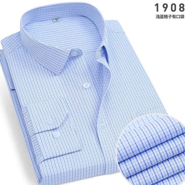 Vårnyhet Randig långärmad tröja för män Strykfri Anti-rynkor Bekväm Andas Business Casual Mode Slim Fit 1 39