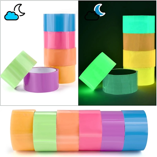 10M/Rulle Farverige Sticky Ball Tape Glød I Mørke Stress Afslappende Sticky Ball Tape Legetøj Legetøj Legetøj Rullende Craf Gave Til Børn Voksen luminous green4.8cm