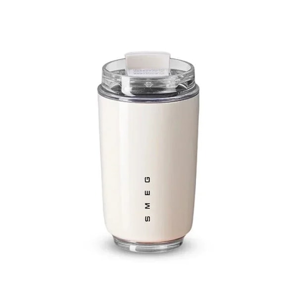 SMEG Tumbler Termosmugg Mjölk Kaffekopp Isolerad Vattenflaska Bärbar Resa Rostfritt Stål Bil Vakuumflaskor Drickskopp WHITE 350ml