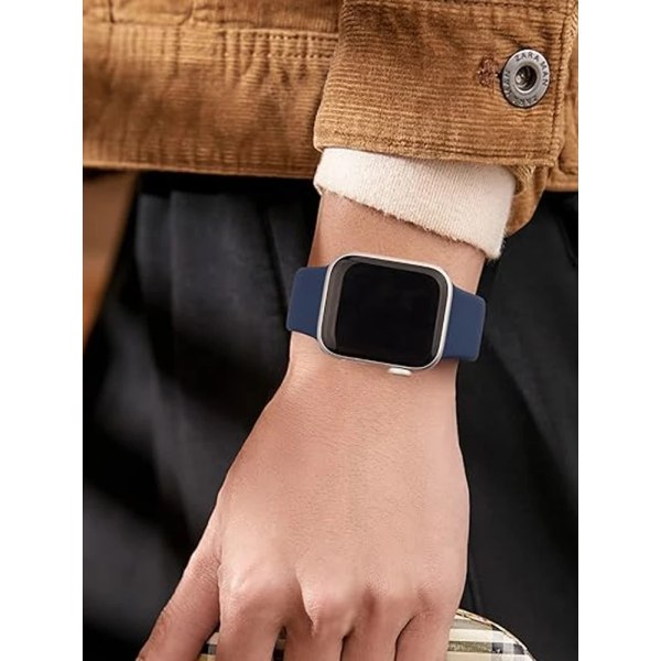 Silikonrem för Apple Watch Band 45mm 44mm 42mm 49mm 41mm 40mm 38mm correa armband iwatch Series 8 7 9 SE 4 3 5 Ultra 6 Midnight Blue 38  40 41 mm S-M