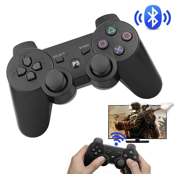 Controller För Ps3 Slim Pro Joystick Gamepad Dual Vibration Trådlös Bluetooth Joypad För Playstation 3 Joypad Pc / Ios / Andro black