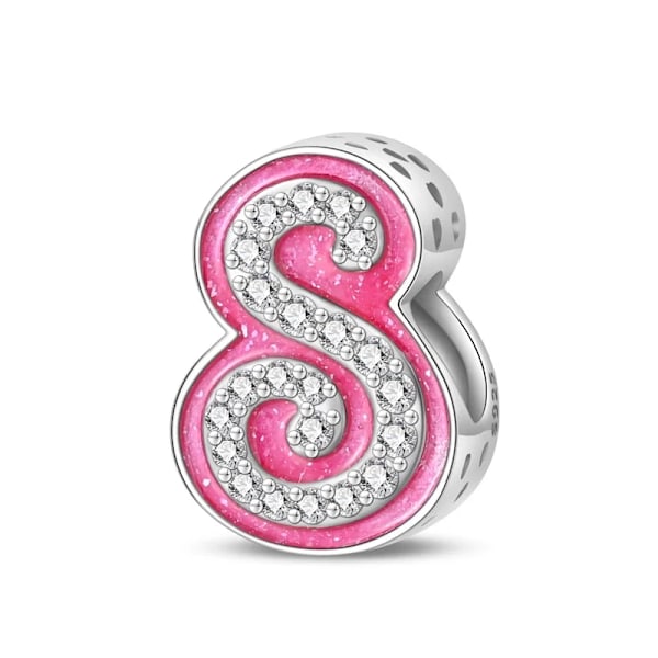 S925 Sterling Sølv Pink Alfabetet Serie Perler Charm Passer Til Original Pandora Armbånd Til Kvinder Fødselsdag Fint Smykke Gave Hot PAC1236-S