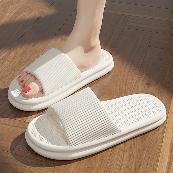 Cloud Tofflor För Män Flip Flops Strand Sandaler Badrum Icke-Slips Slides Män Kvinnor Tofflor Inomhus Skor Man Man Slippere B-Black 42-43