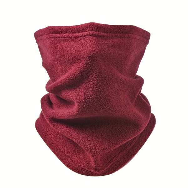 Dragsko Detalj Winter Fleece Ski Mask, Vindtät Warm Nacke Damask, Multifunktionell Magic Scarf för utomhuscykling Claret