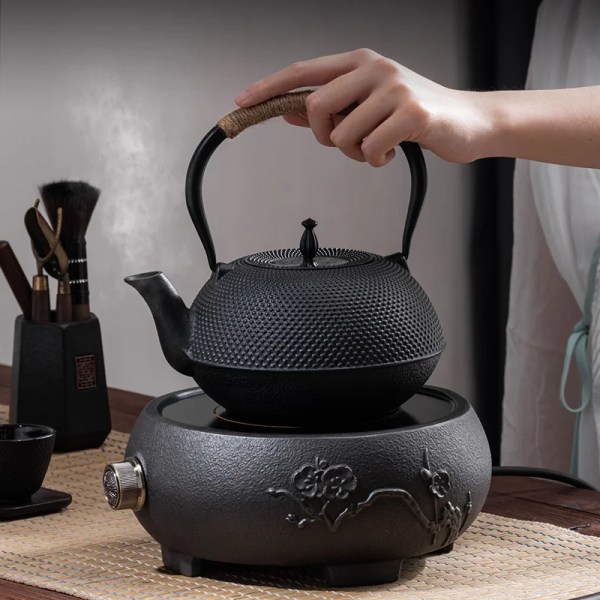 Théière en fonte avec infuseur en acier inoxidable, théière japonaise, bouilloire à thé Oolong, Kung Fu, thé Puer 60ML 4Cups