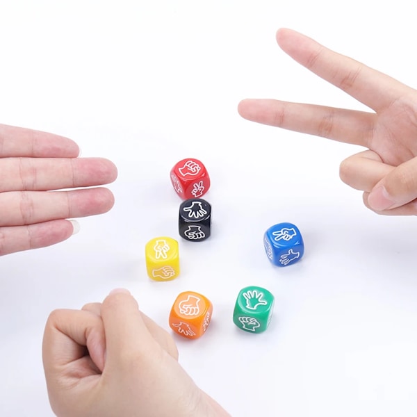 5 kpl Rolig Dice Finger Gissande Spel Rock Pappersaxar Leksak Juegos De Mesas Para Toda La Familia De Festa 5 Piece Assorted