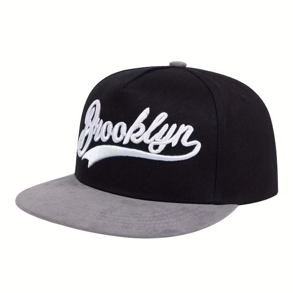 2st Brooklyn Broderi Snapback Hatt Unisex färgblock Hip Hop cap Lätt justerbar pappa hattar Kvinnor Män Cangqing Eaves Hemp Gray