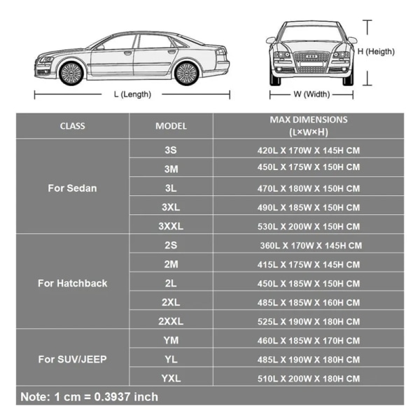 Universal Hela Bilskydd Utomhus Vattentät Sol Regn Snö UV-skydd Svart Grön Skarvning Färg Cover Passar SUV/Sedan/Hatchbac YXL