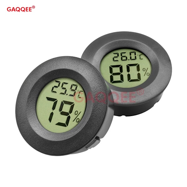 -50~ 70°C Mini Lcd Digital Termometer Hygrometer Køleskab Fryser Tester Temperaturføler Fugtighedsmåler Detektor Black