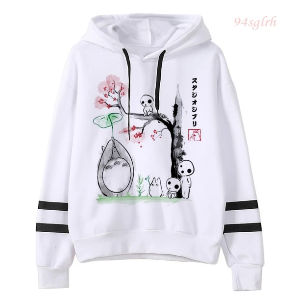 Totoro Kawaii Luvtröja med tecknad printed rolig tröja damer Spirited Away Miyazaki Hayao Sweatshirt Koreansk stil Toppar Dam 1 M