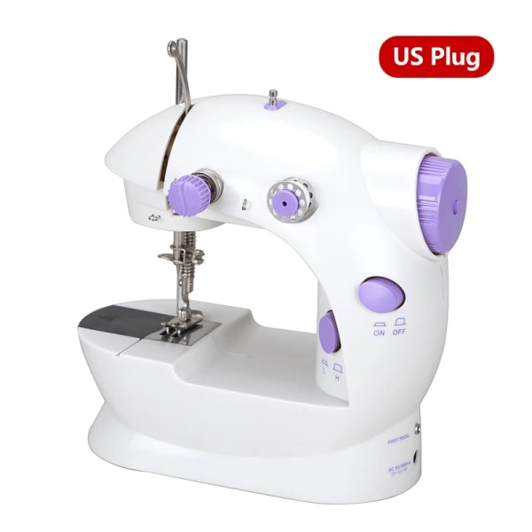 Machine à Coudre Électrique Portable med Contrôle de la Lumière et de la Vitesse, Accessoires de Bricolage Domestique Purple US Plug