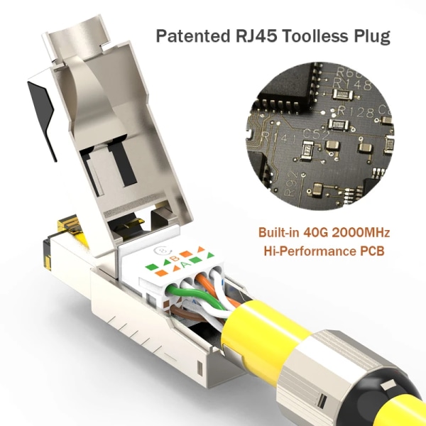 Linkwylan-kabel för anslutning av Ethernet Premium RJ45, patch réseau pre-politique, SFTP Cat8 40GBit Cat7 Cat6a 10G Cat 7 10Gbps 25m