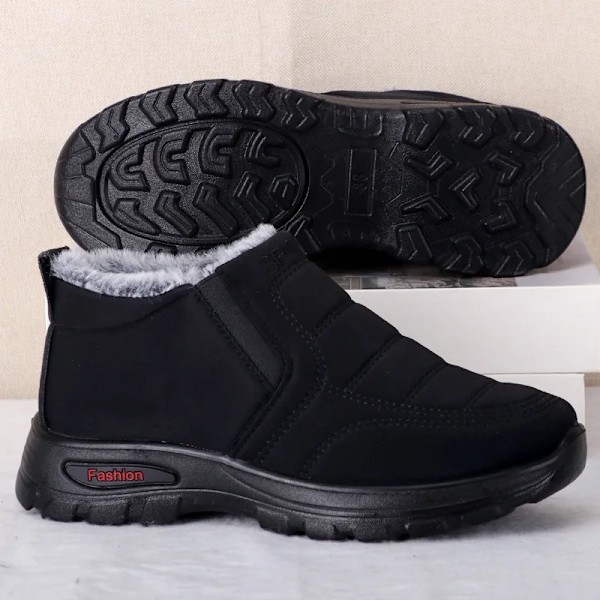 Damskor Unisex Vinterskor 2024 Dam Vattentäta Snöskor Dam Slip On Casual Skor Plyschskor Herr Ankle Botas Women Black 39