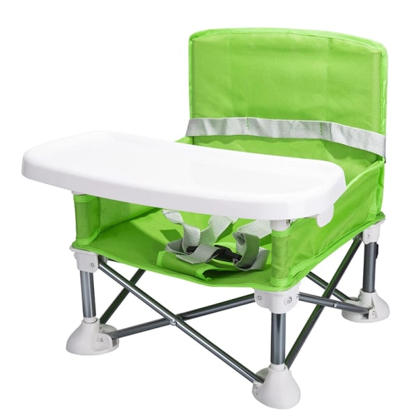 Baby Matsalsstol Bärbar resehopfällbar barn med matningsstol Utomhusstrandsits Baby Nytt Light green