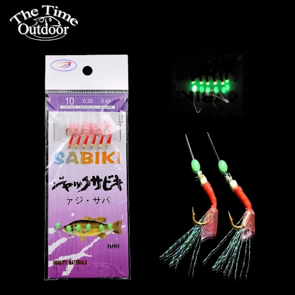 2-pack Sabiki-riggar Saltvatten Konstgjorda fiskedrag Luminous Sea Bait Makrill Pesca Tackle Sträng Krokar Fjäder Lurar Size 05 Other